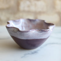 Small frilly Purple & Peach Bowl