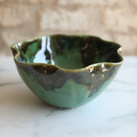 Large frilly Green & Gold