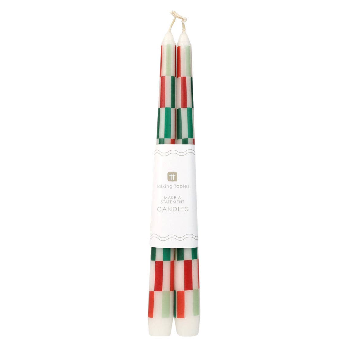 Red & Green Check Dinner Candles