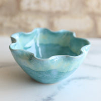 Small frilly Turquoise Bowl