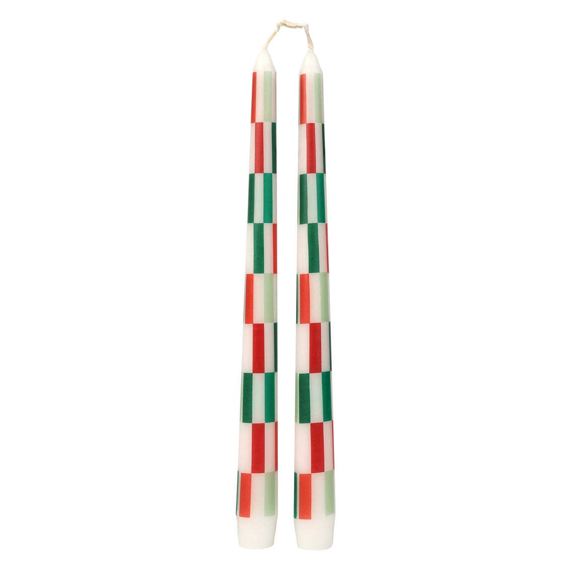 Red & Green Check Dinner Candles