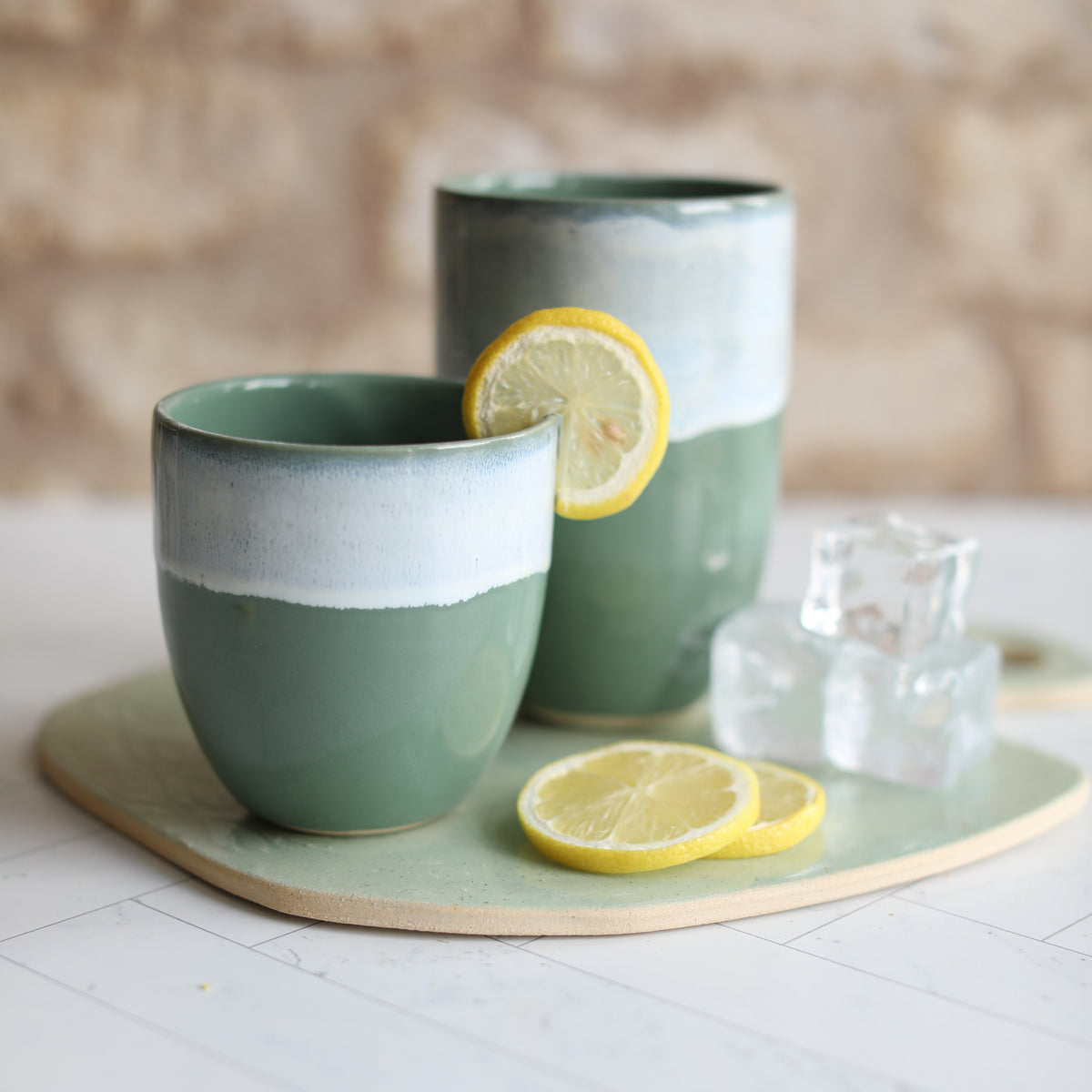 Sage Green Ceramic Cups