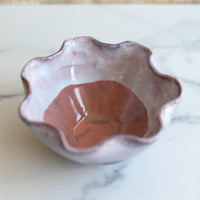 Small frilly Purple & Peach Bowl