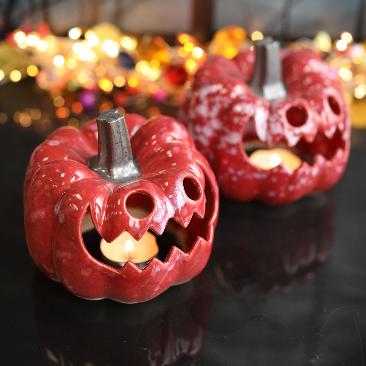 Ceramic Autumn Pumpkin Lantern - Pedur