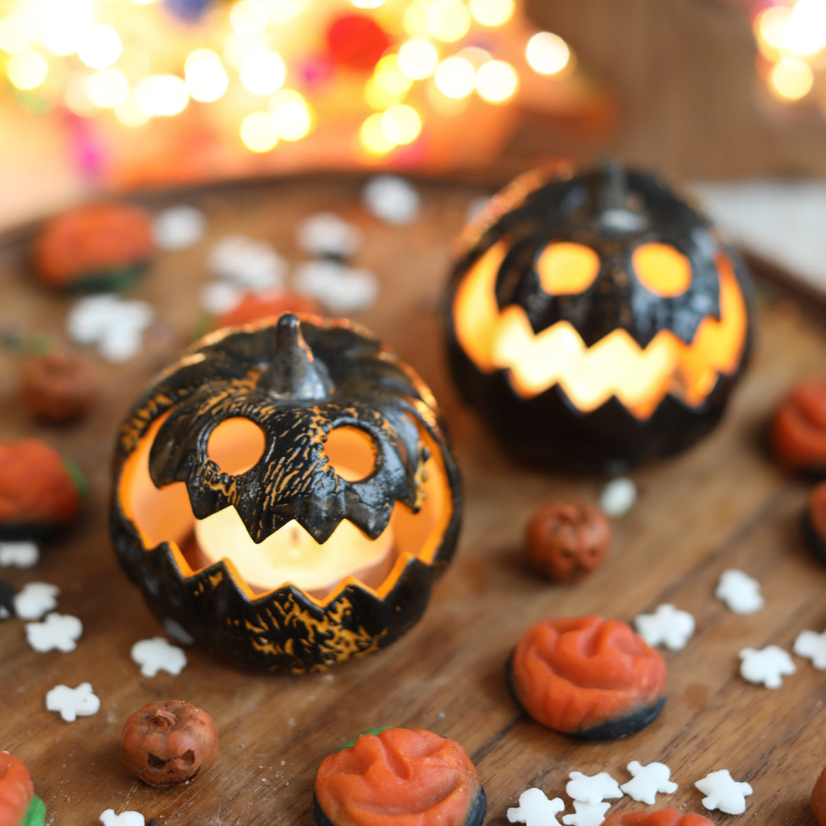 Mini Ceramic Autumn Pumpkin Lantern