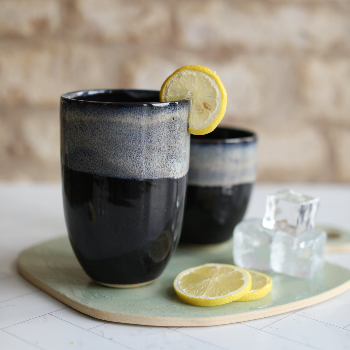 Stormy Seas Black Ceramic Cups