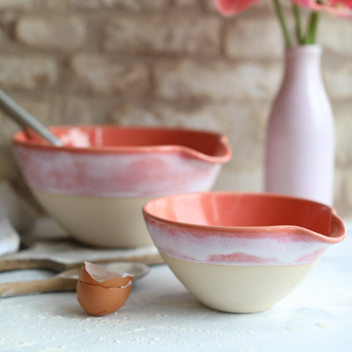Coral Pink Pouring Bowls