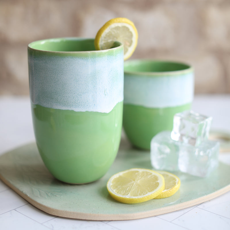 Pea Green Ceramic Cups