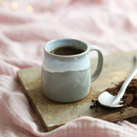 A grey espresso cup from Glosters. 